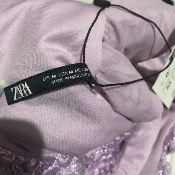 Zara Limited Edition Lilac Pink Ruffled Mini Dress Party Event - Picture 5 of 9